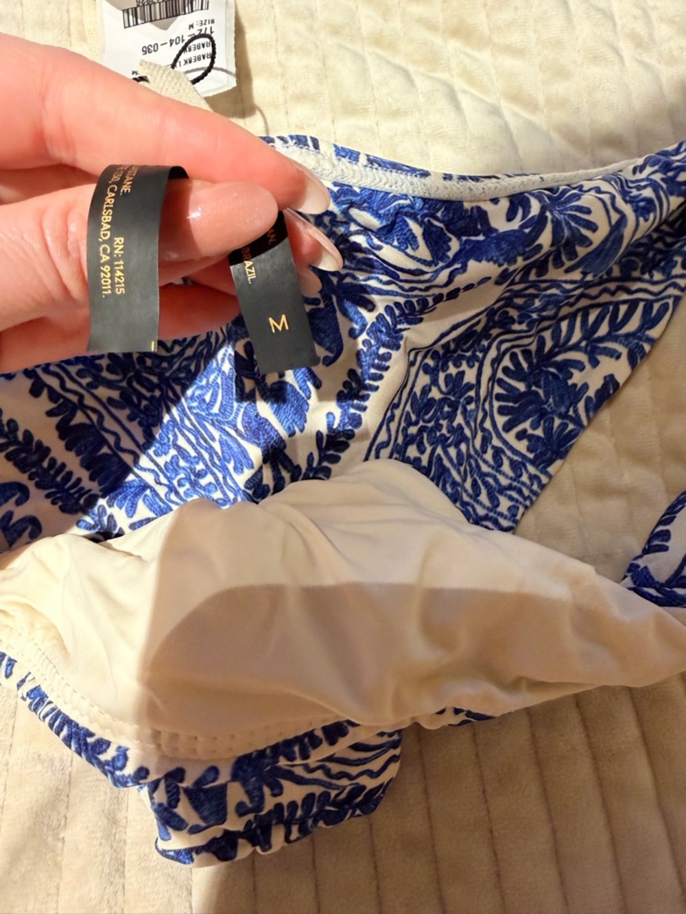 SOFIA by ViX Blue and White Printed Bikini Set NWT - Picture 4 of 4